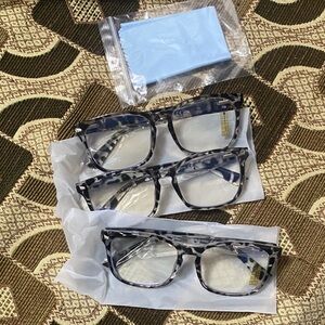 Pack of 3 SIGVAN Reading Glasses +1.50 Strength – Tortoise & Clear Frames – New